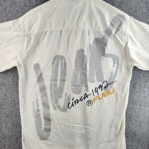 VTG FUBU Graphic Print 1992 Embroidered Y2K Button Up Shirt White Size 100